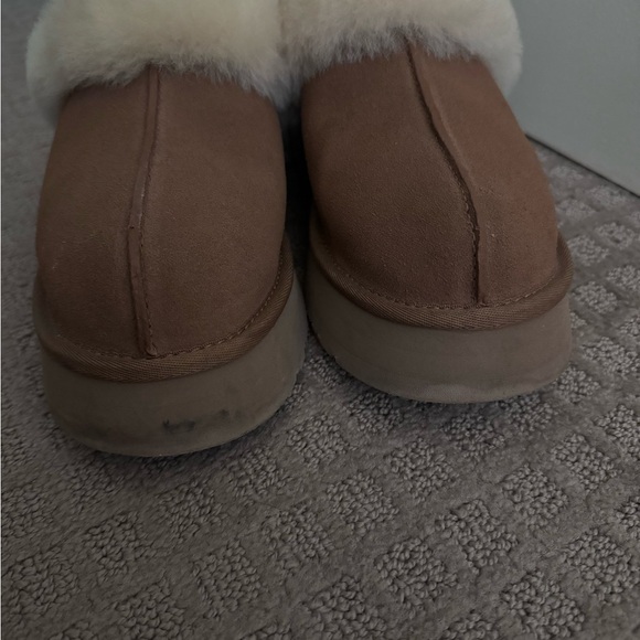 UGG Tan and Cream Shearling Slippers - Picture 3 of 6